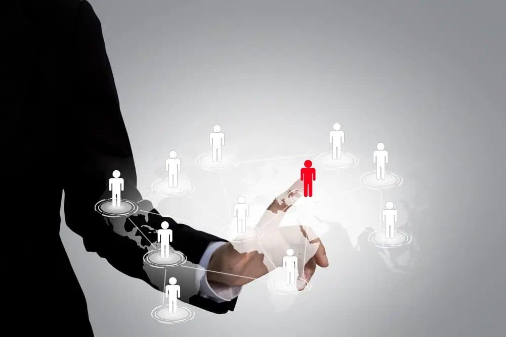 Recruiter selecting the right candidate from a global professional network